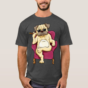 Mops mit Sonnenbrille und Zigarre T-Shirt