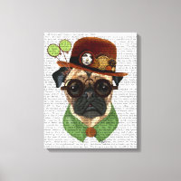 Mops mit Steampunk Bowler Hat