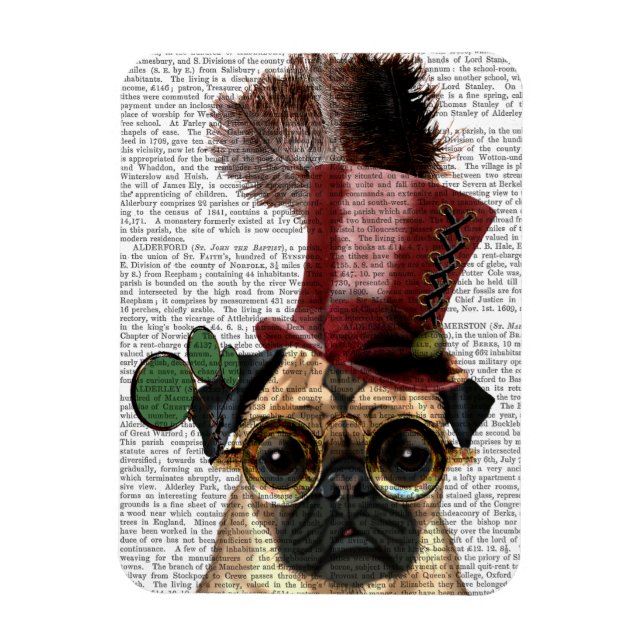 Mops mit Steampunk-Stilspitze Magnet (Vertikal)
