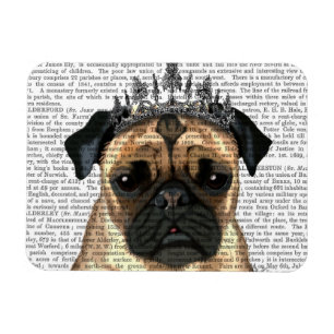 Mops mit Tiara Magnet
