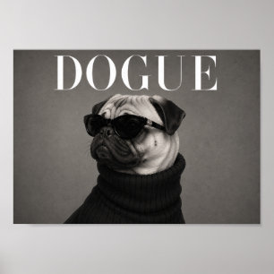 Mops Mode-Editorial-Hunde-Kunstposter Poster