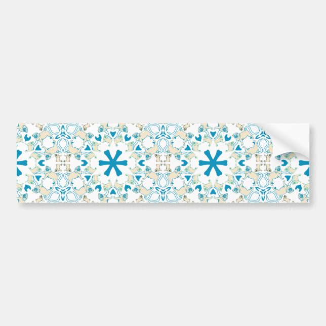 Mops Moderne Muster / Mopsmuster Autoaufkleber (Vorne)