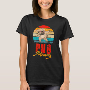 Mops Mommy Vintag Retro Hund Muttertag T-Shirt
