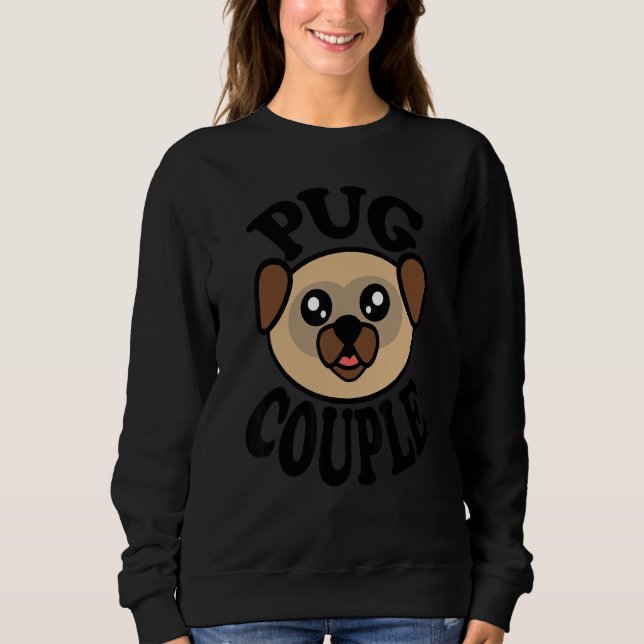 Mops   Mops-Paar Sweatshirt (Vorderseite)