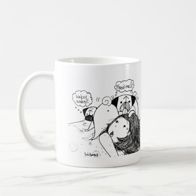 Mops-Morgen Kaffeetasse (Links)