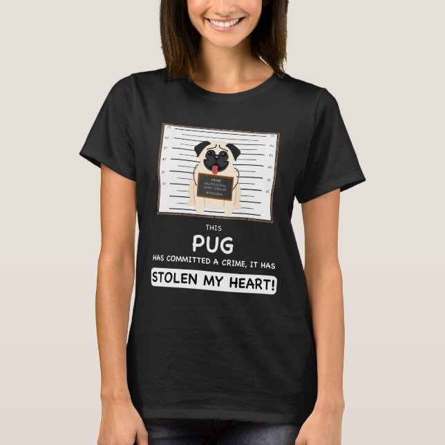 Mops Mugshot - Funny Mops Gift for Dog Lover Class T-Shirt (Vorderseite)