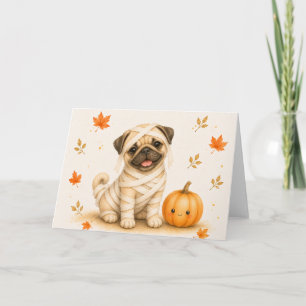 Mops-Mumie Halloween Karte
