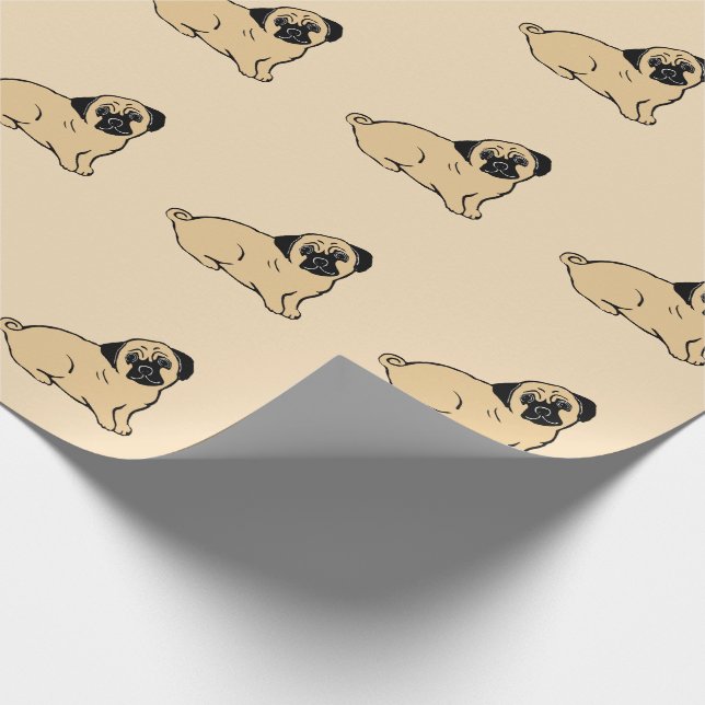 Mops-Muster-Papier Geschenkpapier (Ecke)