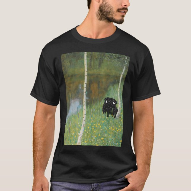 Mops nach Klimts Birkensee T-Shirt (Vorderseite)