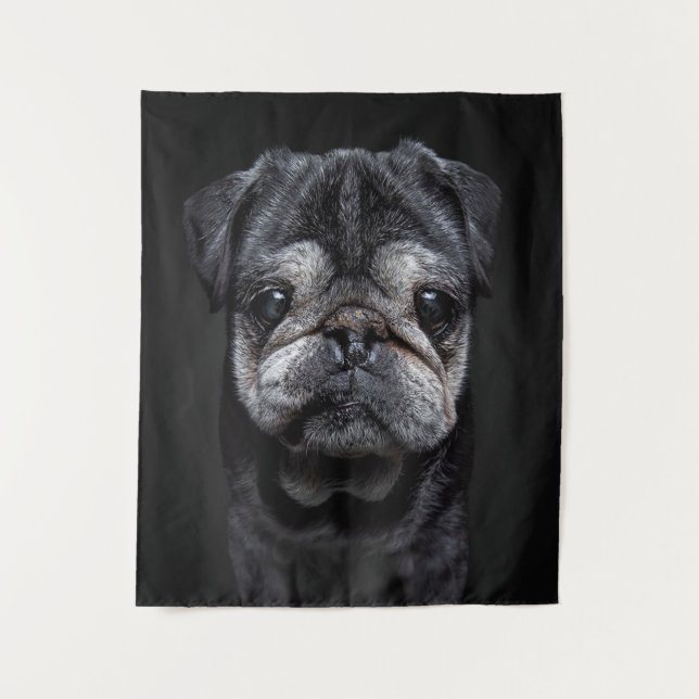 Mops Neo Decke Wandteppich (Vorderseite)