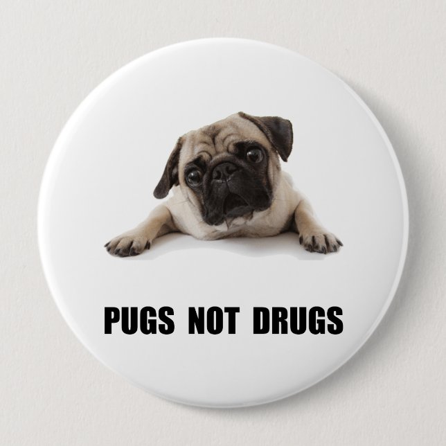 Mops-nicht Drogen Button (Vorderseite)