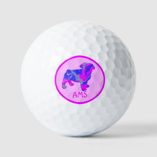 Mops Niedlich Pink Dose Silhouette Monogramm Golfball