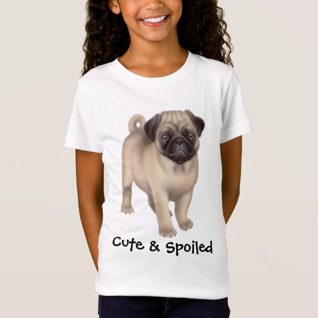 Mops-niedliches u. verdorbenes T-Shirt (Vorderseite)