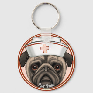 Mops Nurse Schlüsselanhänger