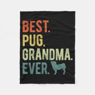 Mops Oma Ever Dog liebt Muttertag Fleecedecke