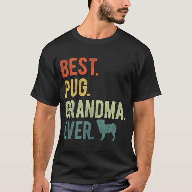 Mops Oma Ever Dog liebt Muttertag T-Shirt (Vorderseite)
