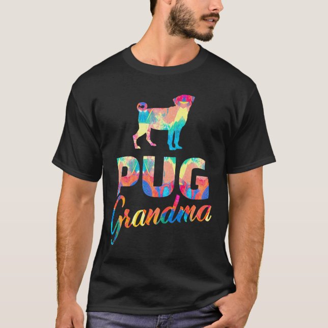 Mops-Oma-Malerei T-Shirt (Vorderseite)