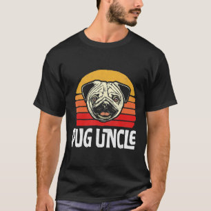 Mops Onkel Lustig Süße Lächelnde Mops Gesicht 80er T-Shirt