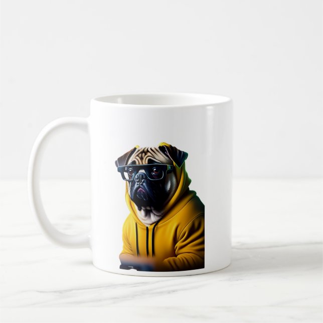 Mops Optiker Kaffee Tasse (Links)