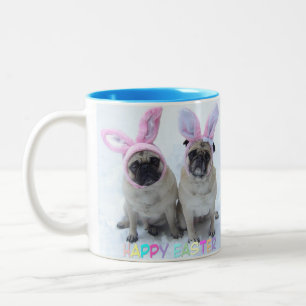 Mops-Osterhase Zweifarbige Tasse