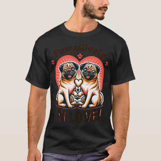 Mops-Paar Perfektion - Pawsitiv verliebt Illustra T-Shirt