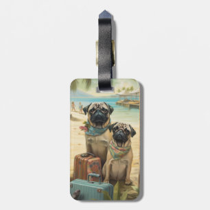 Mops-Paar Urlaub Reise Gepäckanhänger