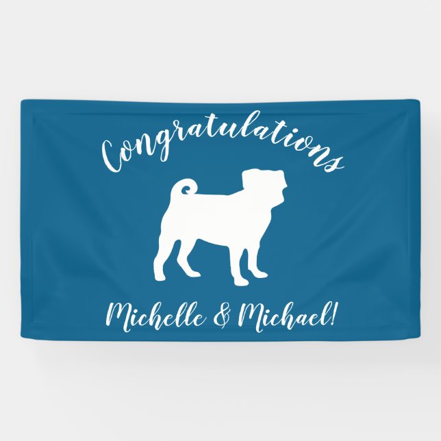 Mops Party Blue Theme Celebration Banner (Horizontal)