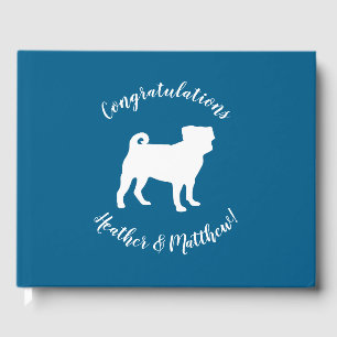 Mops Party Blue Theme Celebration Gästebuch