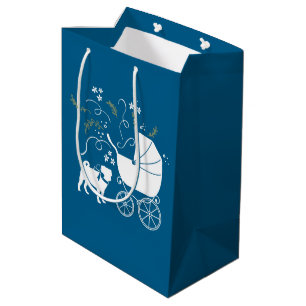 Mops Party Blue Theme Celebration Mittlere Geschenktüte