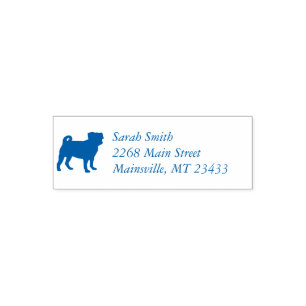 Mops Party Blue Theme Celebration Permastempel