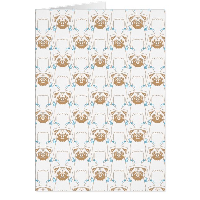Mops Pattern Blau (Vorne)