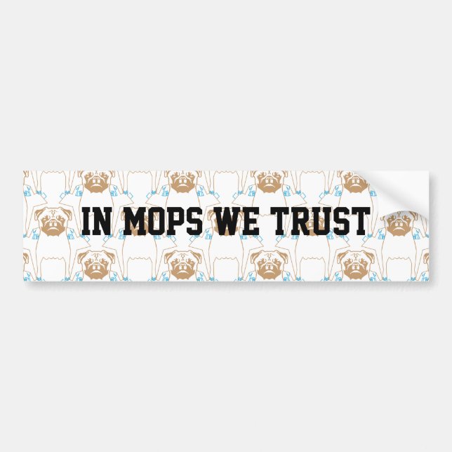 Mops Pattern Blau Autoaufkleber (Vorne)