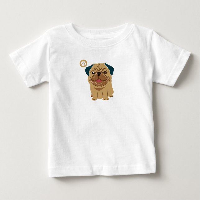 Mops Paw Baby T-shirt (Vorderseite)