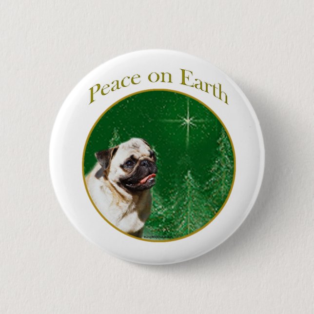 Mops Peace Button (Vorderseite)