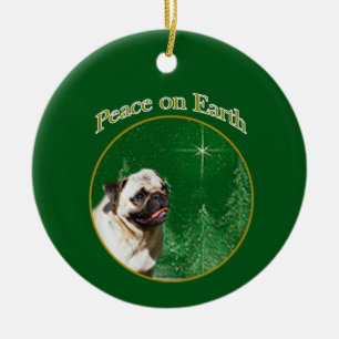 Mops Peace Keramik Ornament