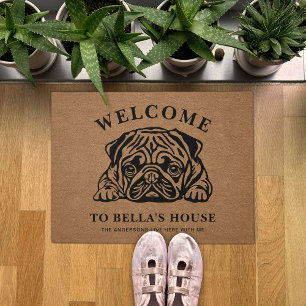 Mops Personalisiert Hunde Lover Familie Fußmatte