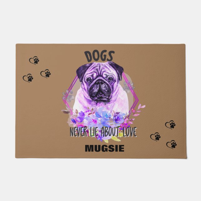 "MOPS" PERSONALISIERTE DOORMAT FUßMATTE (Vorderseite)