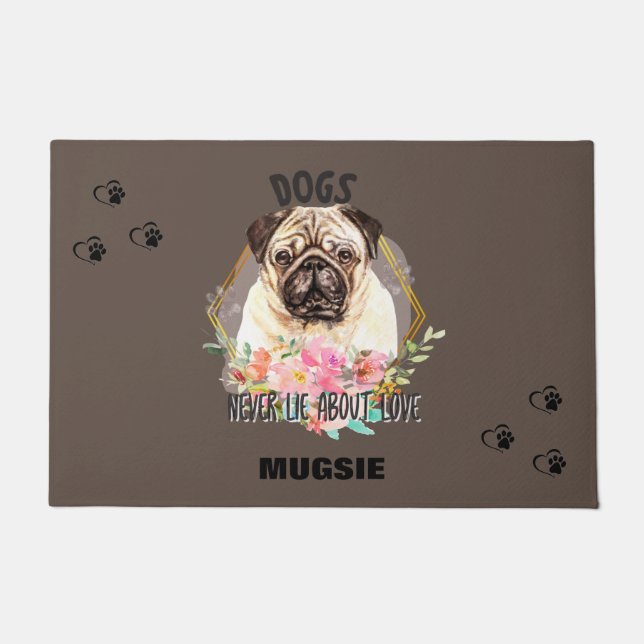 "MOPS" PERSONALISIERTE DOORMAT FUßMATTE (Vorderseite)