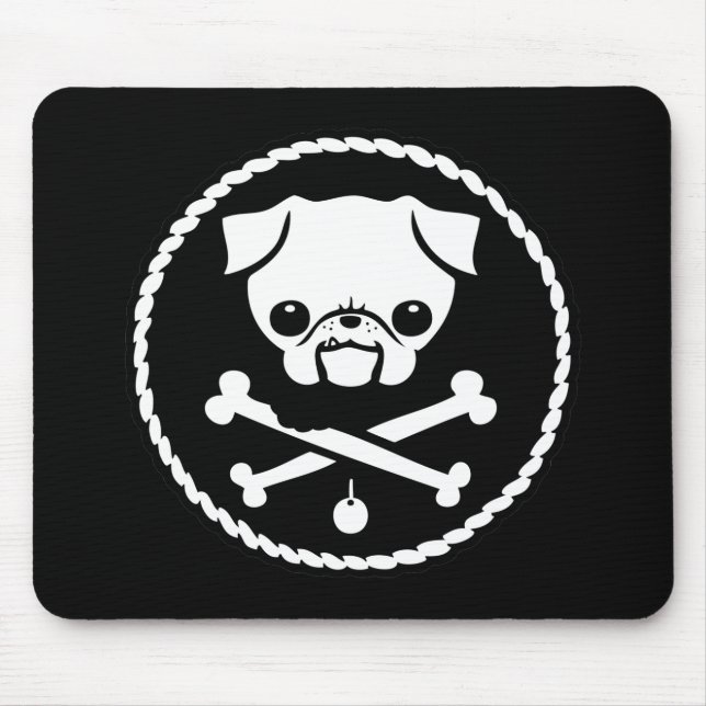 Mops-Pirat Mousepad (Vorne)