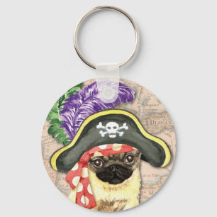 Mops Pirate Schlüsselanhänger