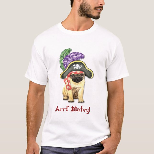 Mops Pirate T-Shirt (Vorderseite)