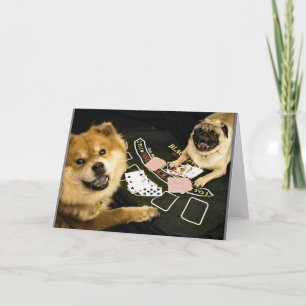 Mops-Poker-Grußkarte Karte