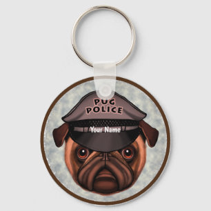 Mops-Polizei Schlüsselanhänger