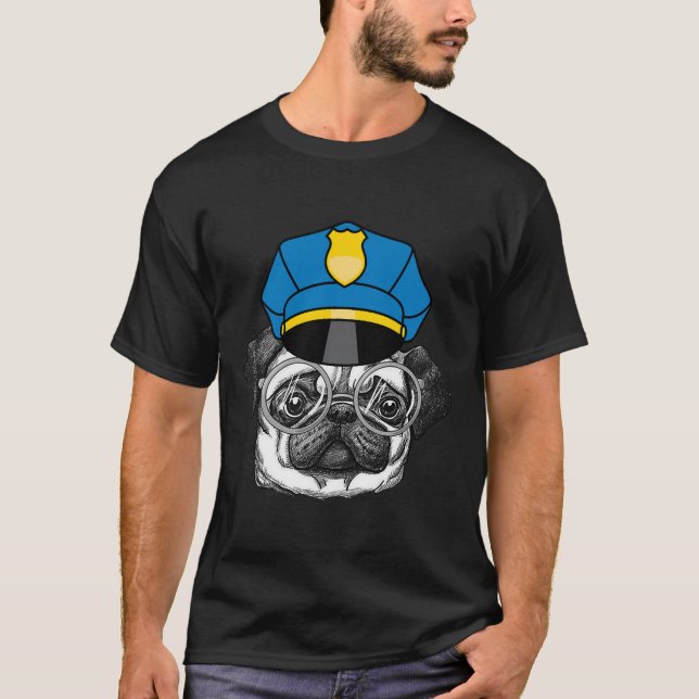 Mops Polizeibeamter Mops für Polizeipolizei Lover  T-Shirt (Vorderseite)