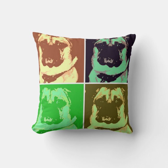 Mops Pop Art Kissen (Vorderseite)