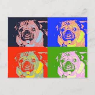 Mops PopArt Postcard Postkarte