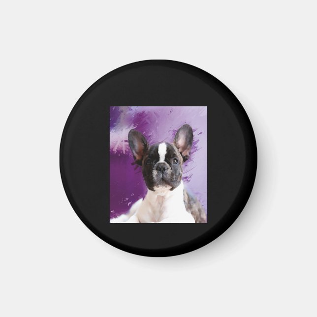 Mops Portrait Kunst, Niedlicher Mops Magnet (Vorne)