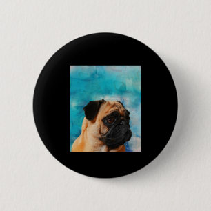 Mops Portrait Niedlicher Mops Mops Lover Button