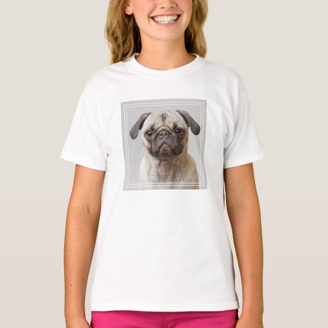 Mops-Portrait T-Shirt (Vorderseite)