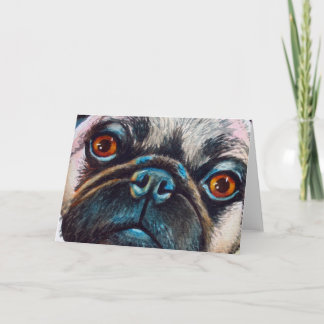 Mops-Porträt Karte